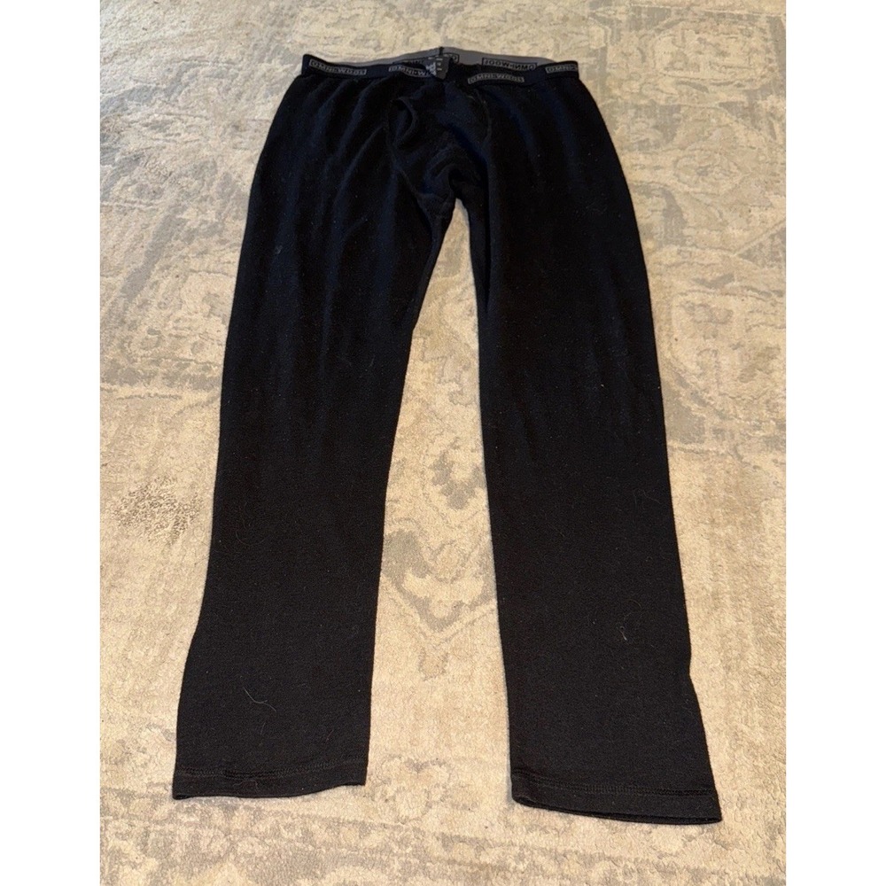 Omni-Wool Pants Mens Sz XL Black Base Layer Wool Blend Long John Bottoms Pull On